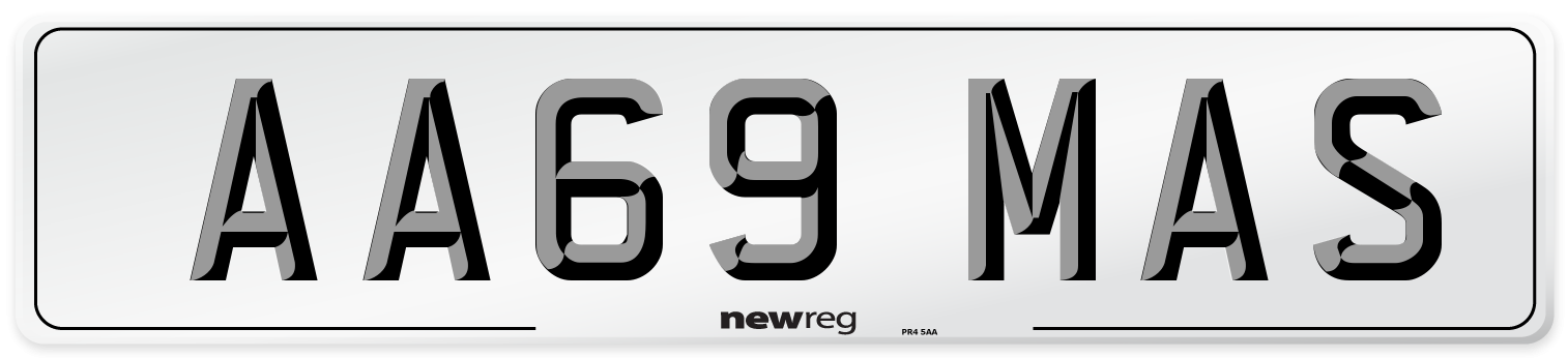 AA69 MAS Number Plate from New Reg